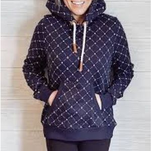 Wanakome Navy Anchor Hoodie, Size Small, NWT